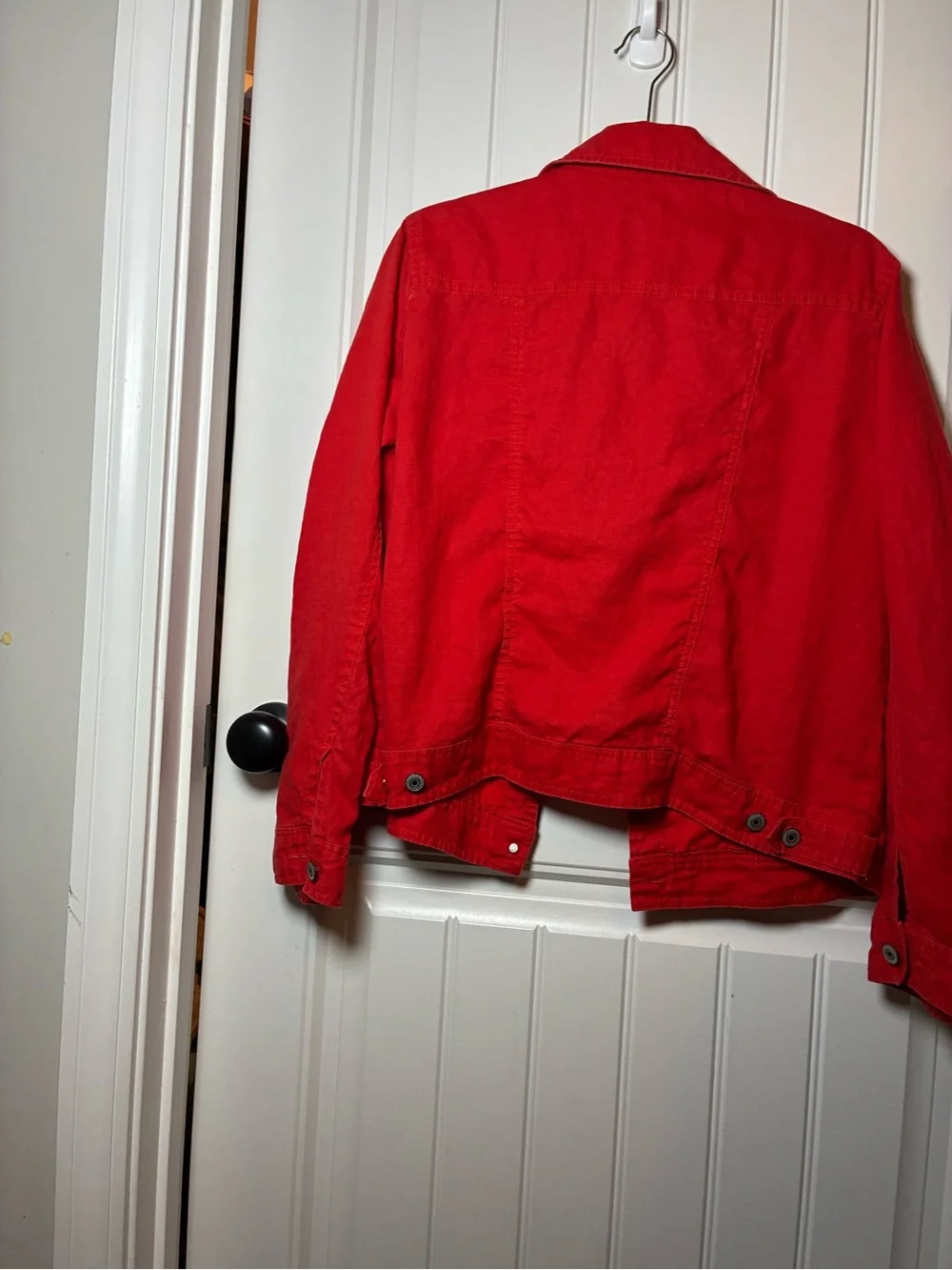 Jones New York Red Denim Jacket with Button Front